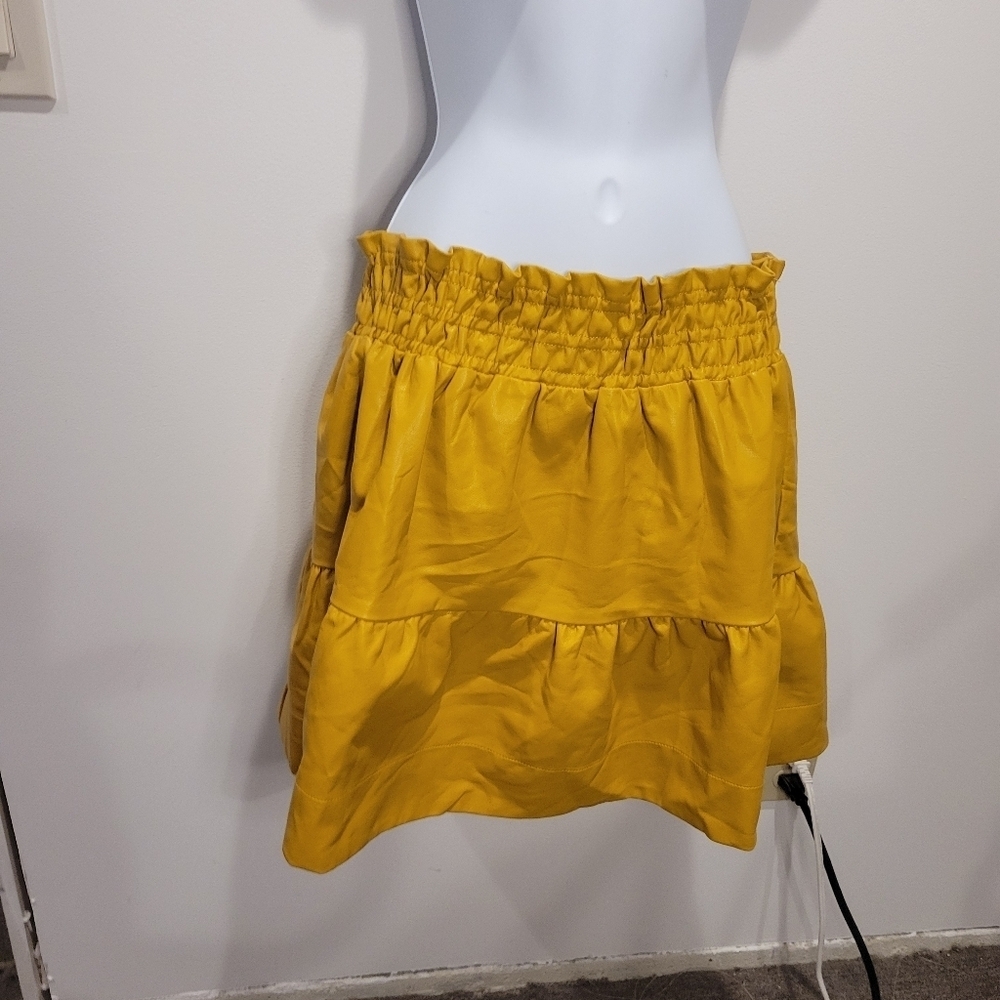 New Anthropologie Size XL Somerset Mini Skirt In Mustard Yellow